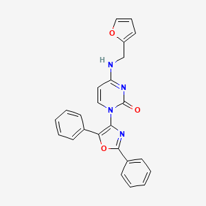 molecular formula C24H18N4O3 B2787690 1-(2,5-diphenyloxazol-4-yl)-4-((furan-2-ylmethyl)amino)pyrimidin-2(1H)-one CAS No. 923244-56-8