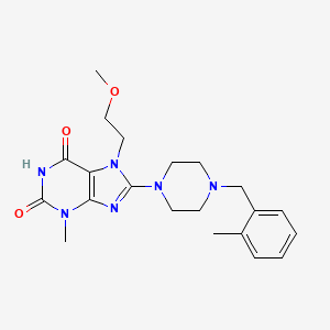 7-(2-Methoxyethyl)-3-methyl-8-[4-[(2-methylphenyl)methyl]piperazin-1-yl]purine-2,6-dione