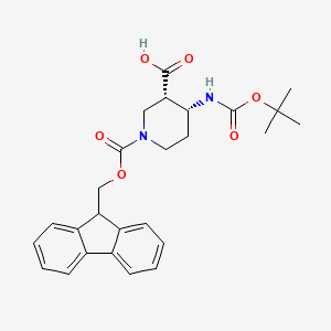 (3S,4R)-1-(9H-Fluoren-9-ylmethoxycarbonyl)-4-[(2-methylpropan-2-yl)oxycarbonylamino]piperidine-3-carboxylic acid
