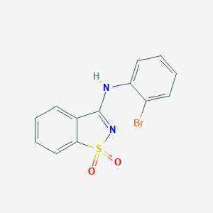 molecular formula C13H9BrN2O2S B278771 N-(2-bromophenyl)-N-(1,1-dioxido-1,2-benzisothiazol-3-yl)amine 