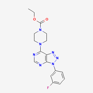 molecular formula C17H18FN7O2 B2787717 ethyl 4-(3-(3-fluorophenyl)-3H-[1,2,3]triazolo[4,5-d]pyrimidin-7-yl)piperazine-1-carboxylate CAS No. 920389-02-2