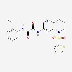 molecular formula C23H23N3O4S2 B2787720 N'-(2-ethylphenyl)-N-[1-(thiophene-2-sulfonyl)-1,2,3,4-tetrahydroquinolin-7-yl]ethanediamide CAS No. 898448-38-9