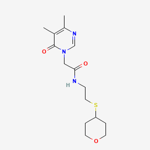 molecular formula C15H23N3O3S B2787729 2-(4,5-dimethyl-6-oxopyrimidin-1(6H)-yl)-N-(2-((tetrahydro-2H-pyran-4-yl)thio)ethyl)acetamide CAS No. 1903161-19-2