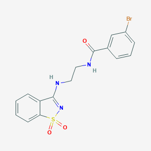 molecular formula C16H14BrN3O3S B278773 3-bromo-N-[2-[(1,1-dioxo-1,2-benzothiazol-3-yl)amino]ethyl]benzamide 