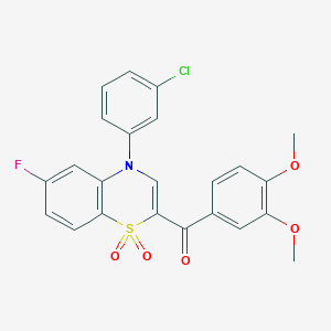 [4-(3-chlorophenyl)-6-fluoro-1,1-dioxido-4H-1,4-benzothiazin-2-yl](3,4-dimethoxyphenyl)methanone