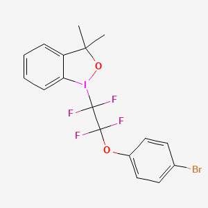 molecular formula C17H14BrF4IO2 B2787740 1-(4-Bromophenoxy tetrafluoroethyl)-3,3-dimethyl-1,2-benziodoxole CAS No. 1836233-12-5