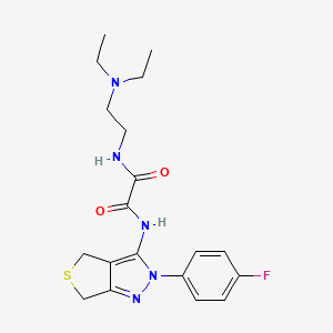 molecular formula C19H24FN5O2S B2787749 N-[2-(diethylamino)ethyl]-N'-[2-(4-fluorophenyl)-2H,4H,6H-thieno[3,4-c]pyrazol-3-yl]ethanediamide CAS No. 946332-13-4