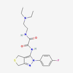 molecular formula C19H24FN5O2S B2787749 N-[2-(diethylamino)ethyl]-N'-[2-(4-fluorophenyl)-2,6-dihydro-4H-thieno[3,4-c]pyrazol-3-yl]ethanediamide CAS No. 946332-13-4