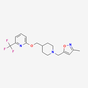 molecular formula C17H20F3N3O2 B2787764 2-({1-[(3-Methyl-1,2-oxazol-5-yl)methyl]piperidin-4-yl}methoxy)-6-(trifluoromethyl)pyridine CAS No. 2200853-78-5