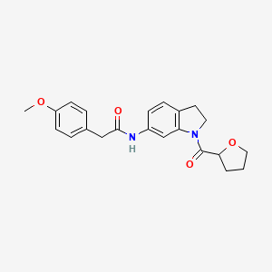 molecular formula C22H24N2O4 B2787769 2-(4-methoxyphenyl)-N-(1-(tetrahydrofuran-2-carbonyl)indolin-6-yl)acetamide CAS No. 1060182-48-0
