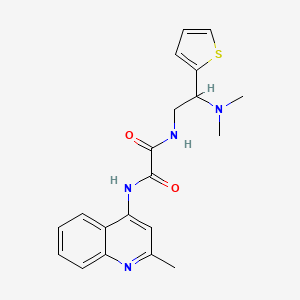 molecular formula C20H22N4O2S B2787775 N-[2-(dimethylamino)-2-(thiophen-2-yl)ethyl]-N'-(2-methylquinolin-4-yl)ethanediamide CAS No. 941976-04-1
