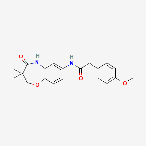 molecular formula C20H22N2O4 B2787776 N-(3,3-dimethyl-4-oxo-2,3,4,5-tetrahydro-1,5-benzoxazepin-7-yl)-2-(4-methoxyphenyl)acetamide CAS No. 921865-53-4