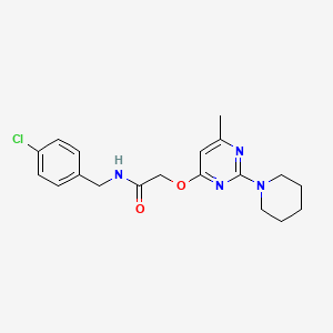 molecular formula C19H23ClN4O2 B2787780 N-[(4-CHLOROPHENYL)METHYL]-2-{[6-METHYL-2-(PIPERIDIN-1-YL)PYRIMIDIN-4-YL]OXY}ACETAMIDE CAS No. 1031961-61-1