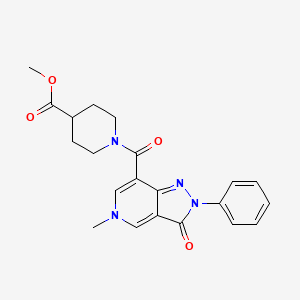 methyl 1-(5-methyl-3-oxo-2-phenyl-3,5-dihydro-2H-pyrazolo[4,3-c]pyridine-7-carbonyl)piperidine-4-carboxylate