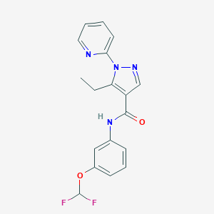 molecular formula C18H16F2N4O2 B278781 N-[3-(difluoromethoxy)phenyl]-5-ethyl-1-(2-pyridinyl)-1H-pyrazole-4-carboxamide 
