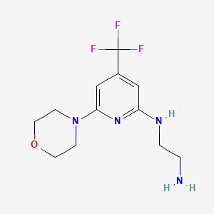 molecular formula C12H17F3N4O B2787821 N1-[6-(morpholin-4-yl)-4-(trifluoromethyl)pyridin-2-yl]ethane-1,2-diamine CAS No. 1053659-51-0