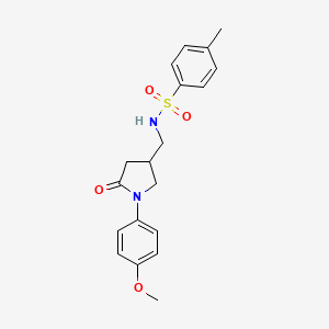 molecular formula C19H22N2O4S B2787827 N-((1-(4-methoxyphenyl)-5-oxopyrrolidin-3-yl)methyl)-4-methylbenzenesulfonamide CAS No. 946292-08-6