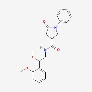 molecular formula C21H24N2O4 B2787854 N-[2-methoxy-2-(2-methoxyphenyl)ethyl]-5-oxo-1-phenylpyrrolidine-3-carboxamide CAS No. 1795088-09-3