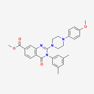 molecular formula C29H30N4O4 B2787856 Methyl 3-(3,5-dimethylphenyl)-2-[4-(4-methoxyphenyl)piperazin-1-yl]-4-oxo-3,4-dihydroquinazoline-7-carboxylate CAS No. 1113124-26-7