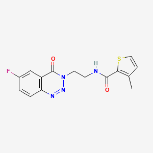 molecular formula C15H13FN4O2S B2787865 N-(2-(6-fluoro-4-oxobenzo[d][1,2,3]triazin-3(4H)-yl)ethyl)-3-methylthiophene-2-carboxamide CAS No. 1903047-05-1