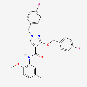B2787870 1-(4-fluorobenzyl)-3-((4-fluorobenzyl)oxy)-N-(2-methoxy-5-methylphenyl)-1H-pyrazole-4-carboxamide CAS No. 1014068-94-0