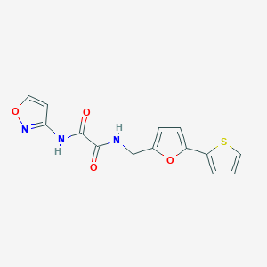molecular formula C14H11N3O4S B2787875 N-(1,2-oxazol-3-yl)-N'-{[5-(thiophen-2-yl)furan-2-yl]methyl}ethanediamide CAS No. 2034250-01-4
