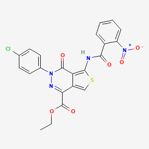 B2787877 Ethyl 3-(4-chlorophenyl)-5-[(2-nitrobenzoyl)amino]-4-oxothieno[3,4-d]pyridazine-1-carboxylate CAS No. 851950-52-2