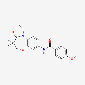 molecular formula C21H24N2O4 B2787901 N-(5-ethyl-3,3-dimethyl-4-oxo-2,3,4,5-tetrahydro-1,5-benzoxazepin-8-yl)-4-methoxybenzamide CAS No. 921561-51-5