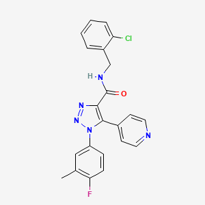 molecular formula C22H17ClFN5O B2787911 N-[(2-chlorophenyl)methyl]-1-(4-fluoro-3-methylphenyl)-5-(pyridin-4-yl)-1H-1,2,3-triazole-4-carboxamide CAS No. 1251581-10-8