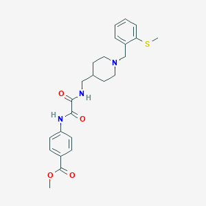 molecular formula C24H29N3O4S B2787937 Methyl 4-(2-(((1-(2-(methylthio)benzyl)piperidin-4-yl)methyl)amino)-2-oxoacetamido)benzoate CAS No. 1235266-75-7