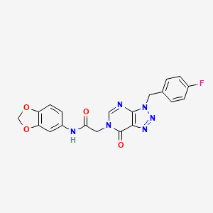 molecular formula C20H15FN6O4 B2787939 N-(benzo[d][1,3]dioxol-5-yl)-2-(3-(4-fluorobenzyl)-7-oxo-3H-[1,2,3]triazolo[4,5-d]pyrimidin-6(7H)-yl)acetamide CAS No. 847382-58-5