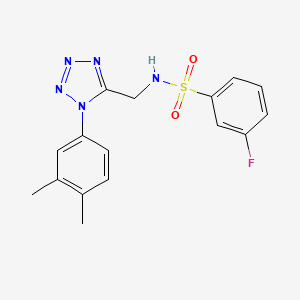 molecular formula C16H16FN5O2S B2787953 N-((1-(3,4-dimethylphenyl)-1H-tetrazol-5-yl)methyl)-3-fluorobenzenesulfonamide CAS No. 941875-09-8