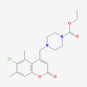 molecular formula C19H23ClN2O4 B2787964 ethyl 4-[(6-chloro-5,7-dimethyl-2-oxo-2H-chromen-4-yl)methyl]piperazine-1-carboxylate CAS No. 877809-33-1