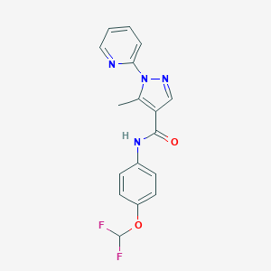 molecular formula C17H14F2N4O2 B278798 N-[4-(difluoromethoxy)phenyl]-5-methyl-1-(2-pyridinyl)-1H-pyrazole-4-carboxamide 