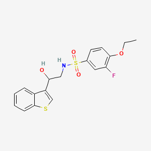 molecular formula C18H18FNO4S2 B2787988 N-(2-(benzo[b]thiophen-3-yl)-2-hydroxyethyl)-4-ethoxy-3-fluorobenzenesulfonamide CAS No. 2034439-00-2