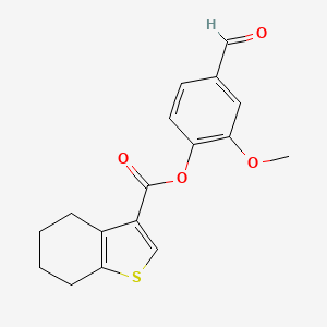 molecular formula C17H16O4S B2788018 4-Formyl-2-methoxyphenyl 4,5,6,7-tetrahydrobenzo[b]thiophene-3-carboxylate CAS No. 851207-58-4