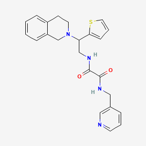 molecular formula C23H24N4O2S B2788020 N'-[(pyridin-3-yl)methyl]-N-[2-(1,2,3,4-tetrahydroisoquinolin-2-yl)-2-(thiophen-2-yl)ethyl]ethanediamide CAS No. 898452-69-2