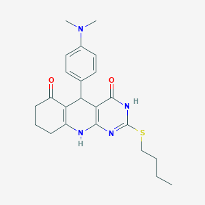 B2788028 2-(butylsulfanyl)-5-[4-(dimethylamino)phenyl]-5,8,9,10-tetrahydropyrimido[4,5-b]quinoline-4,6(3H,7H)-dione CAS No. 628278-71-7