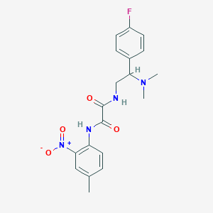 molecular formula C19H21FN4O4 B2788049 N'-[2-(dimethylamino)-2-(4-fluorophenyl)ethyl]-N-(4-methyl-2-nitrophenyl)ethanediamide CAS No. 942012-49-9