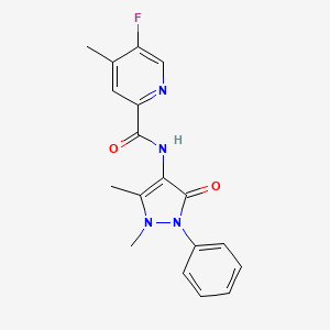 molecular formula C18H17FN4O2 B2788055 N-(1,5-dimethyl-3-oxo-2-phenyl-2,3-dihydro-1H-pyrazol-4-yl)-5-fluoro-4-methylpyridine-2-carboxamide CAS No. 2415564-15-5