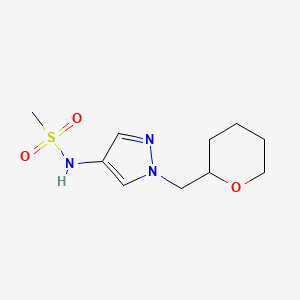 molecular formula C10H17N3O3S B2788058 N-(1-((tetrahydro-2H-pyran-2-yl)methyl)-1H-pyrazol-4-yl)methanesulfonamide CAS No. 2034374-66-6