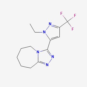 B2788087 3-(1-Ethyl-3-(trifluoromethyl)-1H-pyrazol-5-yl)-6,7,8,9-tetrahydro-5H-[1,2,4]triazolo[4,3-a]azepine CAS No. 1174868-11-1