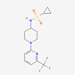 molecular formula C14H18F3N3O2S B2788094 N-{1-[6-(trifluoromethyl)pyridin-2-yl]piperidin-4-yl}cyclopropanesulfonamide CAS No. 2415509-69-0