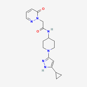 molecular formula C17H22N6O2 B2788112 N-(1-(5-cyclopropyl-1H-pyrazol-3-yl)piperidin-4-yl)-2-(6-oxopyridazin-1(6H)-yl)acetamide CAS No. 2034206-37-4