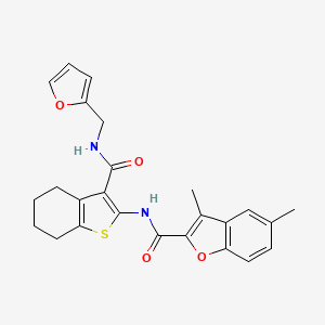 molecular formula C25H24N2O4S B2788117 N-(3-{[(furan-2-yl)methyl]carbamoyl}-4,5,6,7-tetrahydro-1-benzothiophen-2-yl)-3,5-dimethyl-1-benzofuran-2-carboxamide CAS No. 620585-79-7