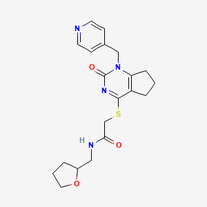 2-((2-oxo-1-(pyridin-4-ylmethyl)-2,5,6,7-tetrahydro-1H-cyclopenta[d]pyrimidin-4-yl)thio)-N-((tetrahydrofuran-2-yl)methyl)acetamide