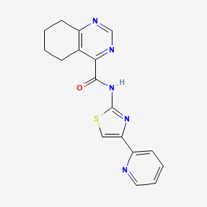 molecular formula C17H15N5OS B2788130 N-[4-(pyridin-2-yl)-1,3-thiazol-2-yl]-5,6,7,8-tetrahydroquinazoline-4-carboxamide CAS No. 2415452-69-4