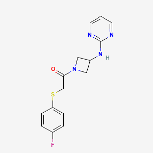 2-((4-Fluorophenyl)thio)-1-(3-(pyrimidin-2-ylamino)azetidin-1-yl)ethanone