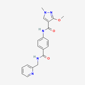 3-methoxy-1-methyl-N-(4-((pyridin-2-ylmethyl)carbamoyl)phenyl)-1H-pyrazole-4-carboxamide