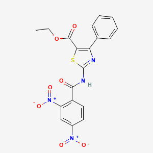 molecular formula C19H14N4O7S B2788136 ETHYL 2-(2,4-DINITROBENZAMIDO)-4-PHENYL-1,3-THIAZOLE-5-CARBOXYLATE CAS No. 313240-45-8